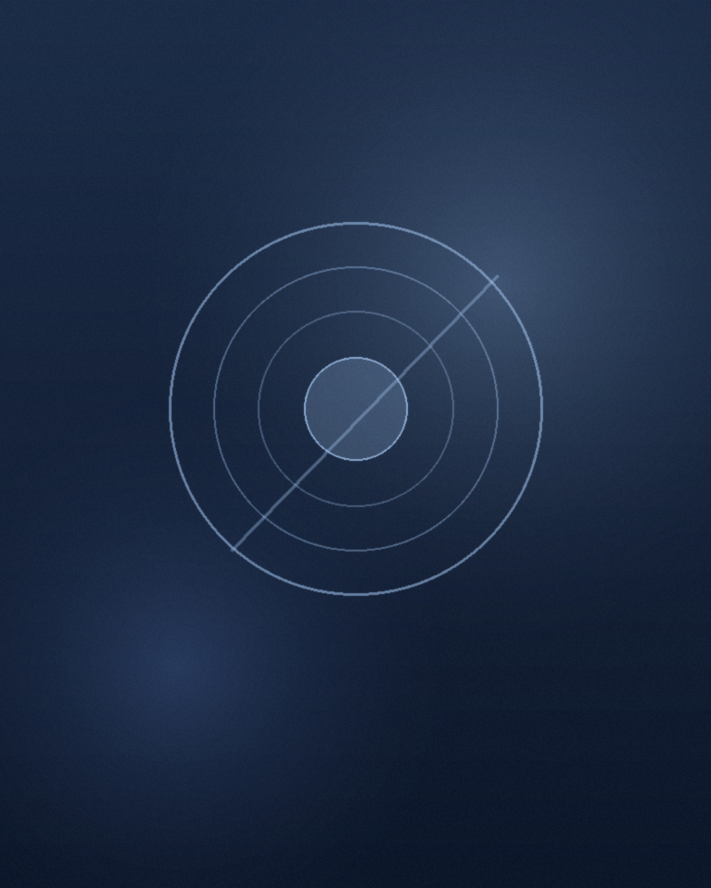 Abstract frost rings suggesting brand mark geometry