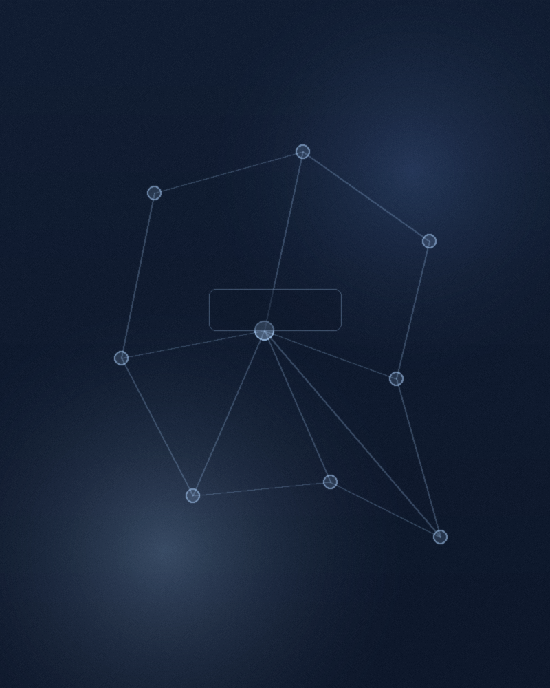 Abstract frost node network suggesting connected systems